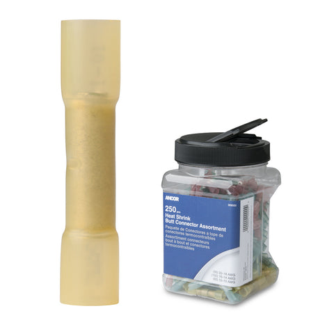 Ancor 12-10 AWG Heat Shrink Butt Connector - 250-Pieces - Jar [309201] - American Offshore