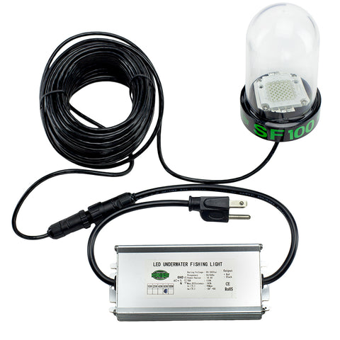 Hydro Glow SF100G 100W/120VVAC Underwater Dock Light - Green Anchored To Bottom [SF100G] - American Offshore