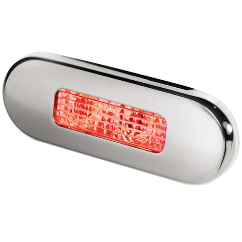 Hella Marine Surface Mount Oblong LED Courtesy Lamp - Red LED - Stainless Steel Bezel [980869501] - American Offshore