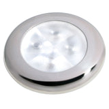 Hella Marine Slim Line LED 'Enhanced Brightness' Round Courtesy Lamp - White LED - Stainless Steel Bezel - 12V [980500521] - American Offshore
