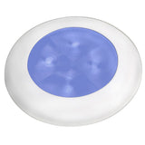 Hella Marine Slim Line LED 'Enhanced Brightness' Round Courtesy Lamp - Blue LED - White Plastic Bezel - 12V [980502241] - American Offshore