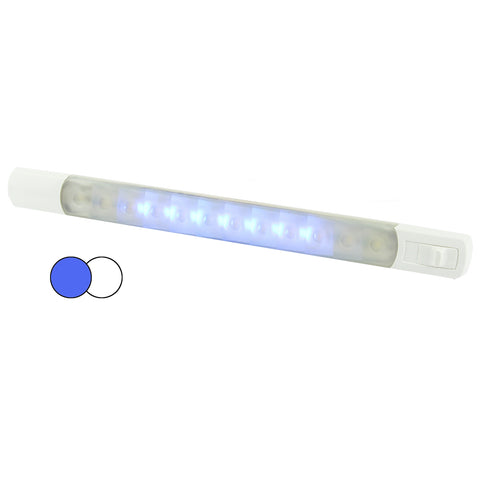 Hella Marine Surface Strip Light w/Switch - White/Blue LEDs - 12V [958121011] - American Offshore