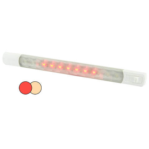 Hella Marine Surface Strip Light w/Switch - Warm White/Red LEDs - 12V [958121101] - American Offshore
