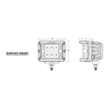 RIGID Industries D-SS Series PRO Spot LED Surface Mount - Pair - White [862213] - American Offshore