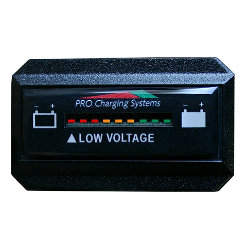 Dual Pro Battery Fuel Gauge - DeltaView Link Compatible - Rectangle - 64V System (8-8V Batteries) [BFGWOVR64V] - American Offshore