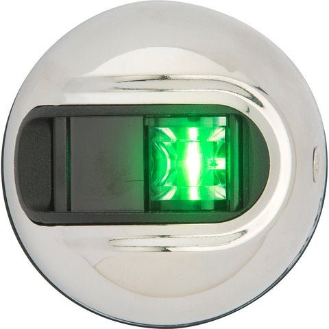 Attwood LightArmor Vertical Surface Mount Navigation Light - Starboard (Green) - Stainless Steel - 2NM [NV3012SSG-7] - American Offshore