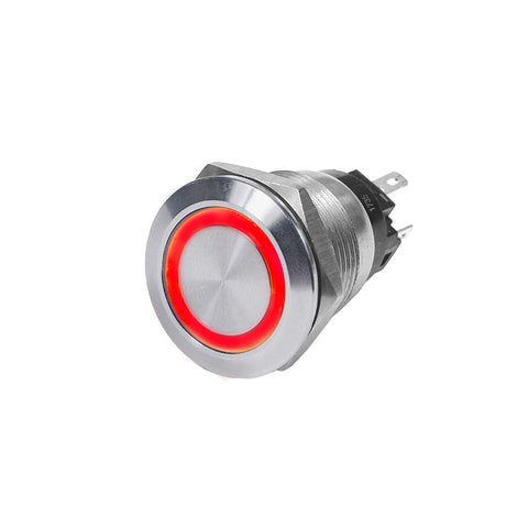Blue Sea 4162 SS Push Button Switch - Off-On - Red - 10A [4162] - American Offshore