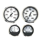 Faria Spun Silver Box Set of 4 Gauges f/Outboard Engines - Speedometer, Tach, Voltmeter  Fuel Level [KTF0182] - American Offshore