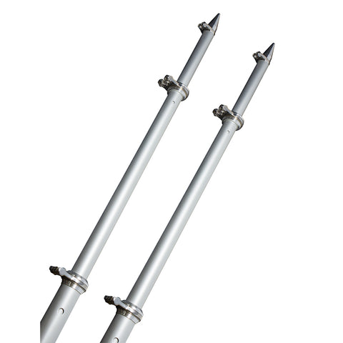 TACO 18 Deluxe Outrigger Poles w/Rollers - Silver/Silver [OT-0318HD-VEL] - American Offshore