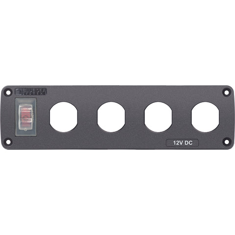 Blue Sea Water Resistant USB Accessory Panel - 15A Circuit Breaker, 4x Blank Apertures [4369] - American Offshore