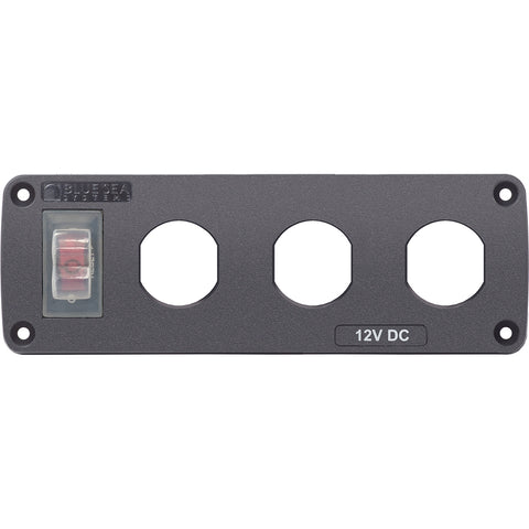Blue Sea 4367 Water Resistant USB Accessory Panel - 15A Circuit Breaker, 3x Blank Apertures [4367] - American Offshore