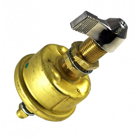Cole Hersee Single Pole Brass Battery Switch w/Faceplate 175 Amp Continuous 800 Amp Intermittent [M-284-09-BP] - American Offshore