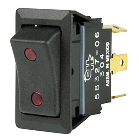 Cole Hersee Sealed Rocker Switch w/Small Round Pilot Lights SPDT On-Off-On 4 Blade [58327-06-BP] - American Offshore