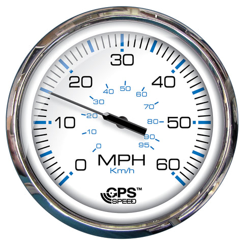 Faria Chesapeake White SS 5" Speedometer - 60 MPH (GPS)(Studded) [33861] - American Offshore