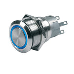 BEP Push-Button Switch 12V Latching On/Off - Blue LED [80-511-0003-00] - American Offshore