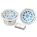 Poly-Planar MA-OC8 8" Round Waterproof Blue LED Lit Speaker - White [MA-OC8] - American Offshore