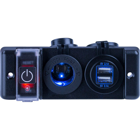 Sea-Dog Double USB  Power Socket Panel w/Breaker Switch [426506-1] - American Offshore
