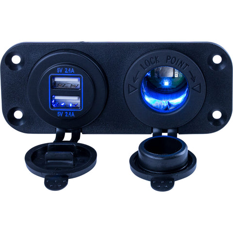 Sea-Dog Double USB  Power Socket Panel [426505-1] - American Offshore