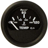 Faria Euro Black 2" Water Temperature Gauge - Metric (40 to 120 C) [12814] - American Offshore