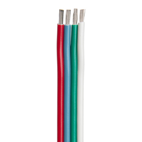 Ancor Flat Ribbon Bonded RGB Cable 18/4 AWG - Red, Light Blue, Green  White - 100 [160010] - American Offshore