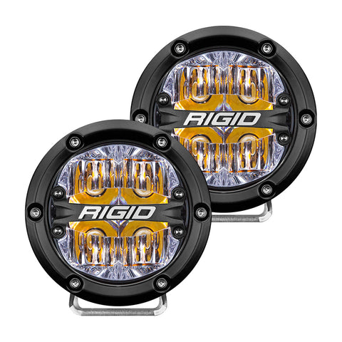 RIGID Industries 360-Series 4" LED Off-Road Fog Light Drive Beam w/Amber Backlight - Black Housing [36118] - American Offshore