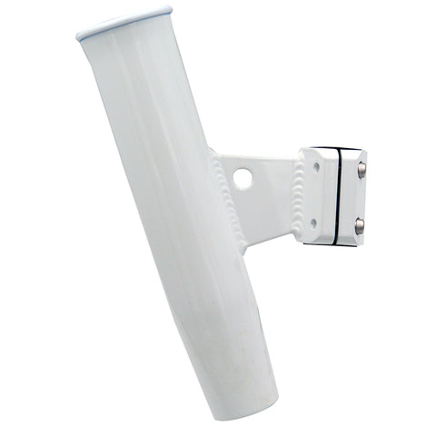 C.E. Smith Aluminum Vertical Clamp-On Rod Holder 1-5/16" OD White Powdercoat w/Sleeve [53716] - American Offshore