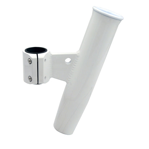 C.E. Smith Aluminum Vertical Clamp-On Rod Holder 1-2/3" OD White Powdercoat w/Sleeve [53726] - American Offshore
