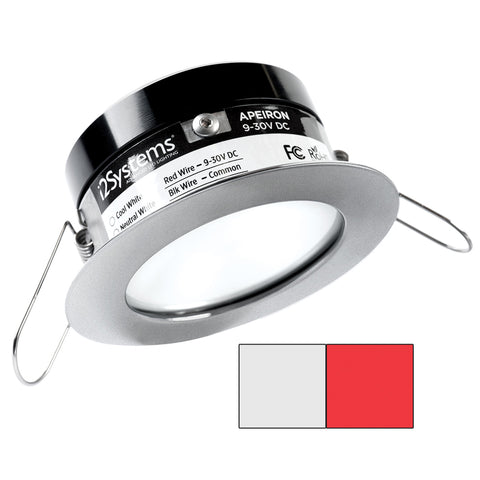 i2Systems Apeiron PRO A503 - 3W Spring Mount Light - Round - Cool White  Red - Brushed Nickel Finish [A503-41AAG-H] - American Offshore