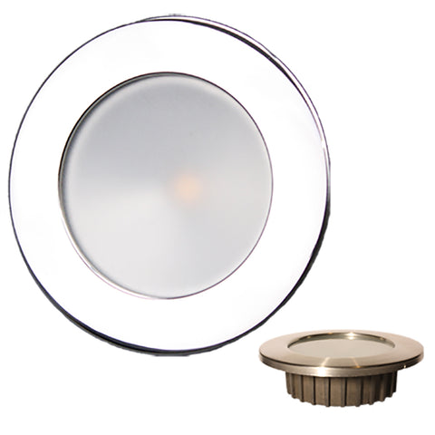 Lunasea Gen3 Warm White, RGBW Full Color 3.5 IP65 Recessed Light w/Polished Stainless Steel Bezel - 12VDC [LLB-46RG-3A-SS] - American Offshore