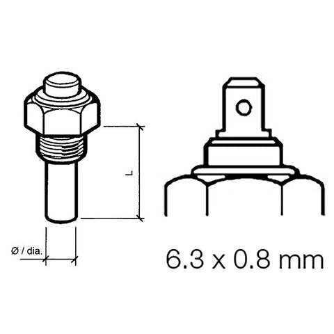 Veratron Engine Oil Temperature Sensor - Single Pole, Common Ground - 50-150C/120-300F - 6/24V - M14 x 1.5 Thread [323-801-004-002N] - American Offshore