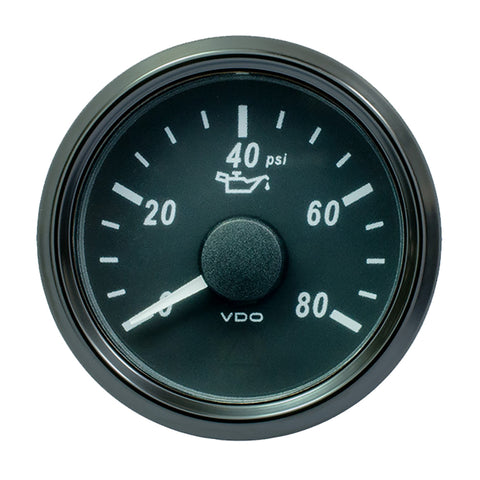 VDO SingleViu 52mm (2-1/16") Oil Pressure Gauge - 80 PSI - 0-180 Ohm [A2C3833190030] - American Offshore