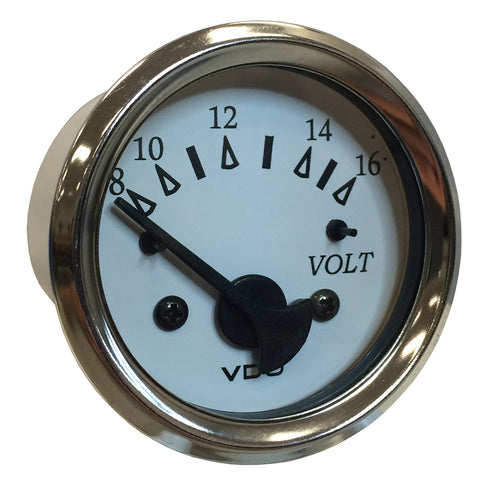 VDO Cockpit Marine 52MM (2-1/16") Voltmeter - White Dial/Chrome Bezel [332-15282] - American Offshore