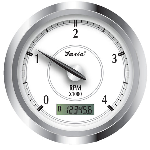 Faria Newport SS 4" Tachometer w/Hourmeter f/Diesel w/Magnetic Pick-Up - 4000 RPM [45006] - American Offshore