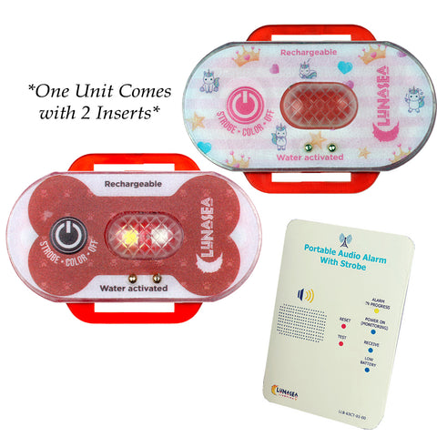 Lunasea Child/Pet Safety Water Activated Strobe Light w/RF Transmitter - Red Case [LLB-63RB-E0-K1] - American Offshore
