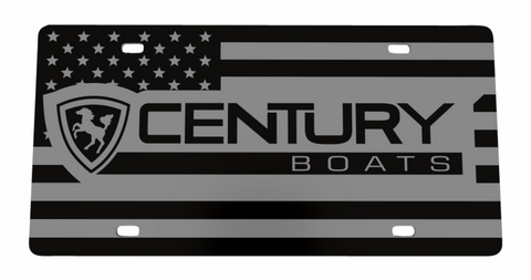 Century Boats License Plate | Black Gloss Acrylic