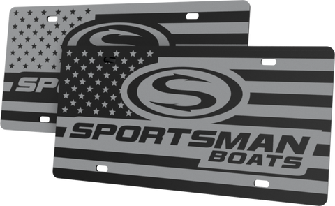 Sportsman Boats License Plate | Black Gloss Acrylic