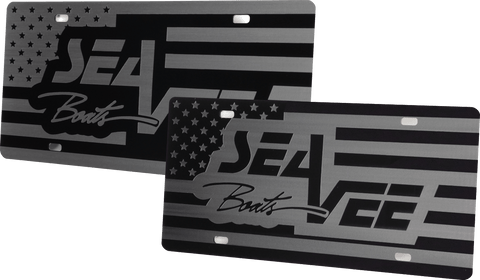 SeaVee Boats License Plate | Black Gloss Acrylic - American Offshore